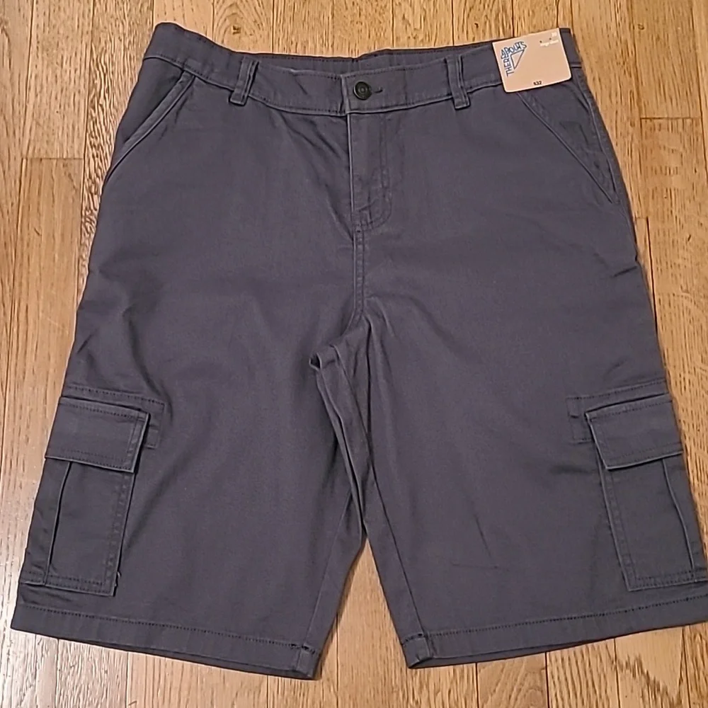 THEREABOUTS BRAND BOY'S DARK GRAY CARGO SHORTS SIZE 20